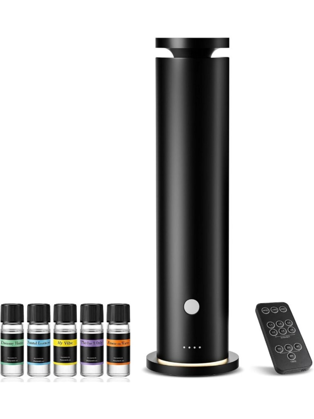 Waterless Essential Oil Diffuser Set with Remote, Timer & Ambient Light - 1500